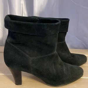 Women’s black real suede, real leather ankle dress boots